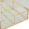 10" x 7" x 2" Clear & Gold 3-Slot Glass & Metal Jewelry Box with Chain Accent
